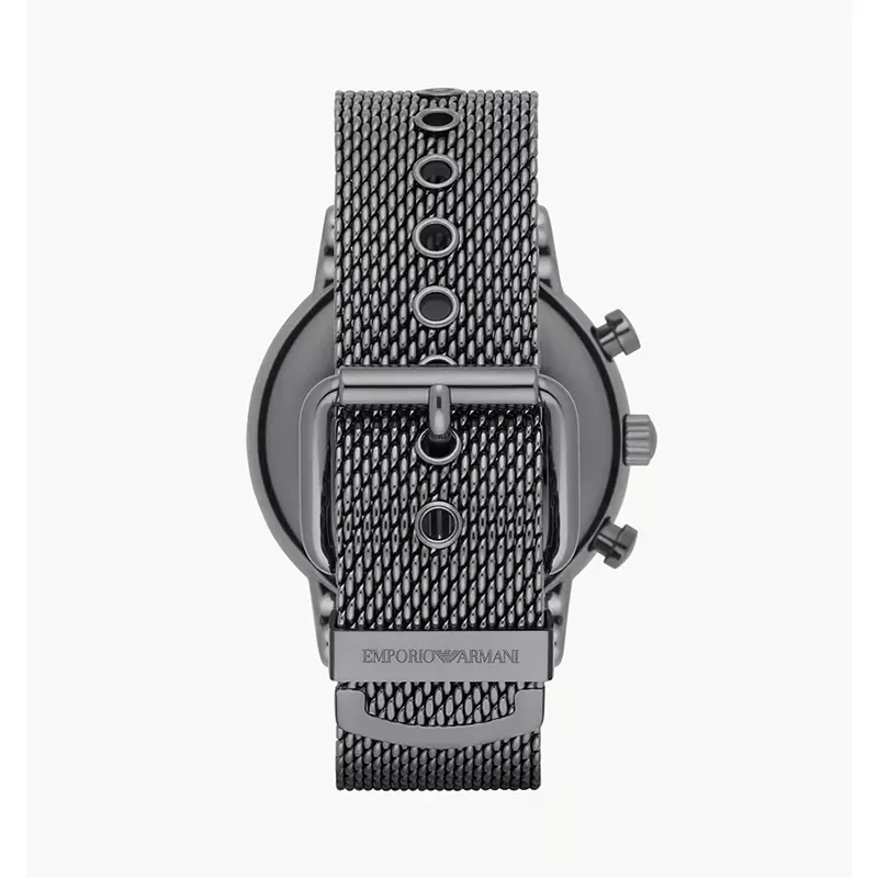 Emporio Armani Luigi Blue Dial Mash Strap Men's Watch- AR1979